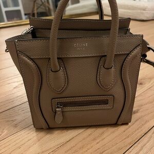 CELINE - Mini “Luggage” Tan Calfskin Leather Women's Bag - excellent condition